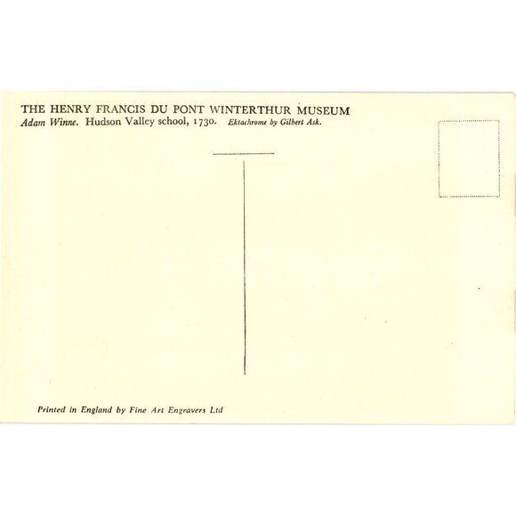 Adam Winne Hudson Valley School 1730 Postcard Historic Folk Art Painting - Picture 2 of 2